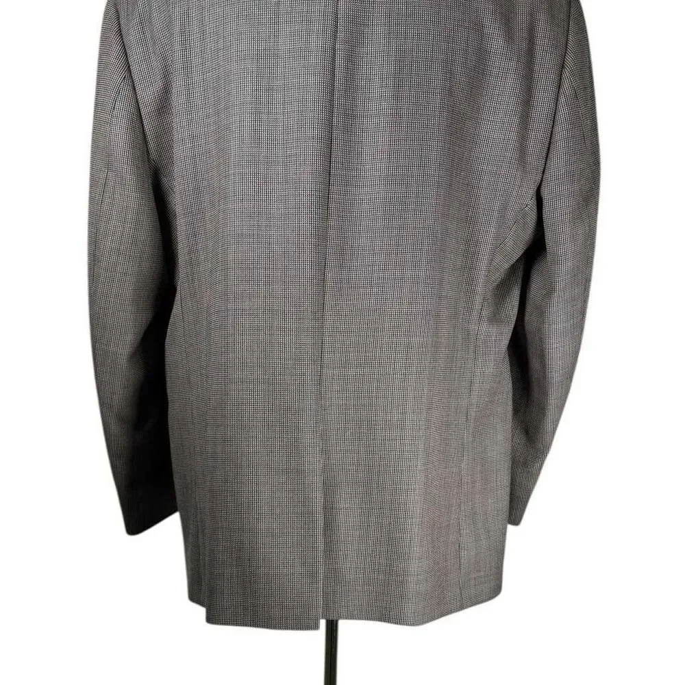 Ralph Lauren Mens 46R Gray Check 100% Wool Blazer Sport Coat Jacket 2 Button